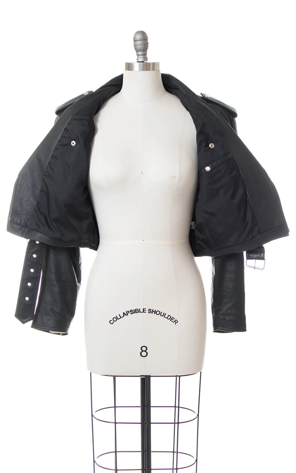 1980s Wilsons Leather Cropped Motorcycle Jacket (medium)