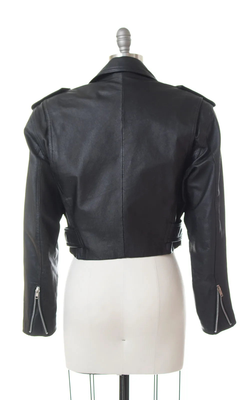 1980s Wilsons Leather Cropped Motorcycle Jacket (medium)