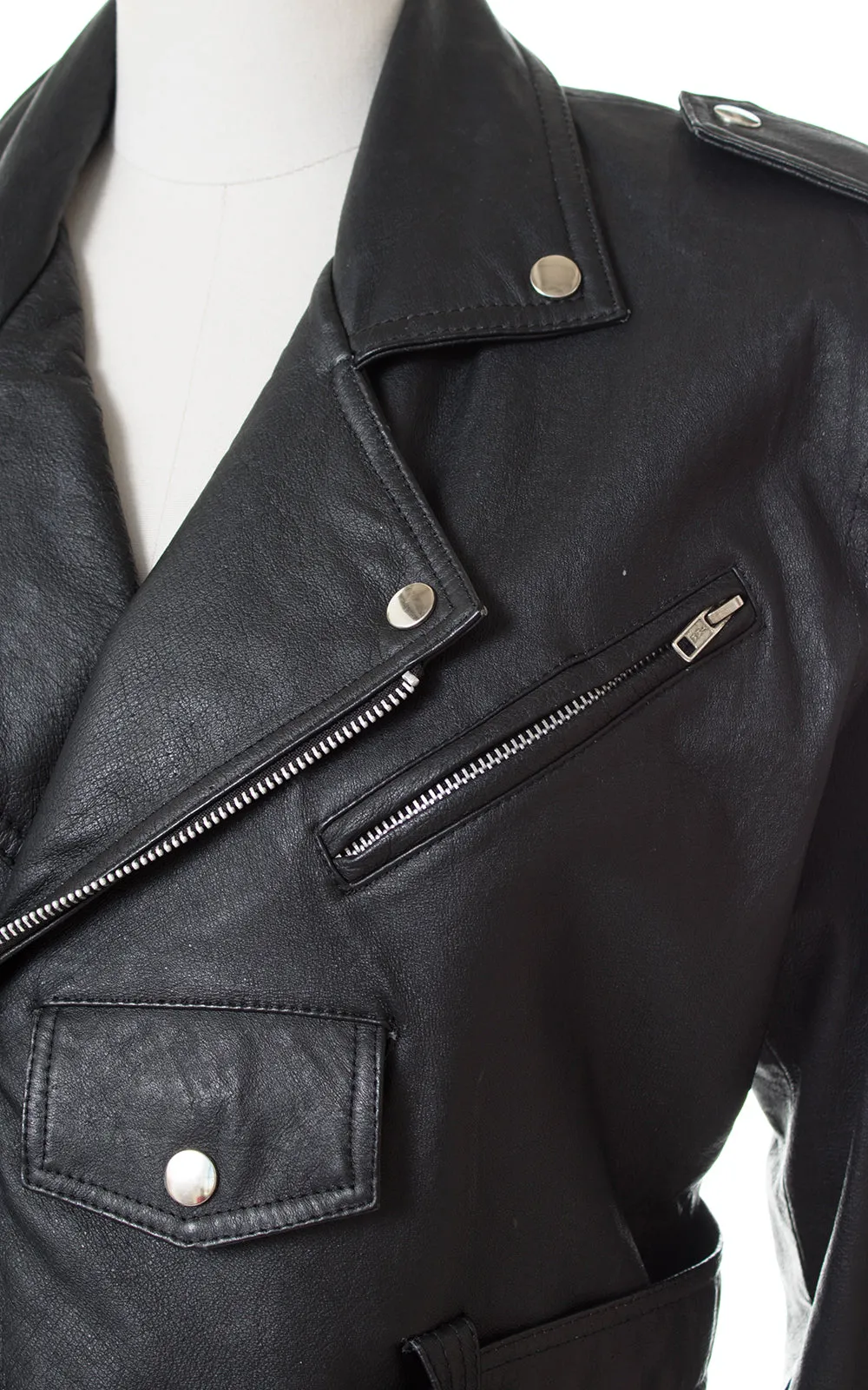 1980s Wilsons Leather Cropped Motorcycle Jacket (medium)