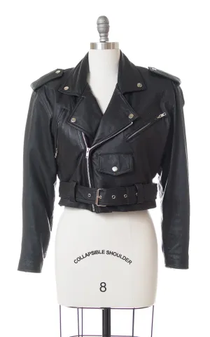 1980s Wilsons Leather Cropped Motorcycle Jacket (medium)