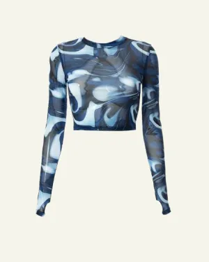 Abstract Electrifying Cropped Top