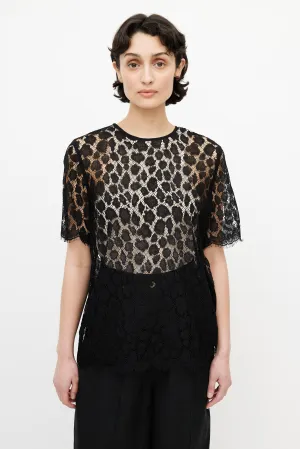 Black Lace Sheer Top
