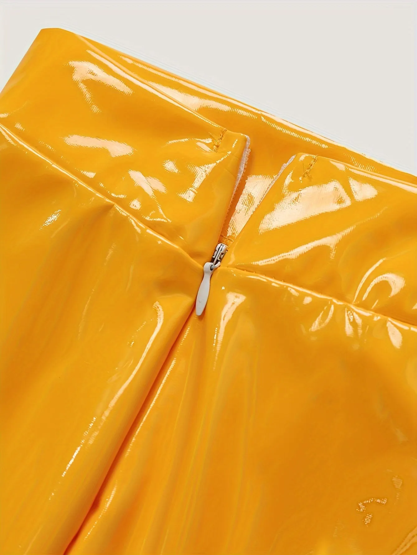 Candy Color Patent Leather Mini Skirt