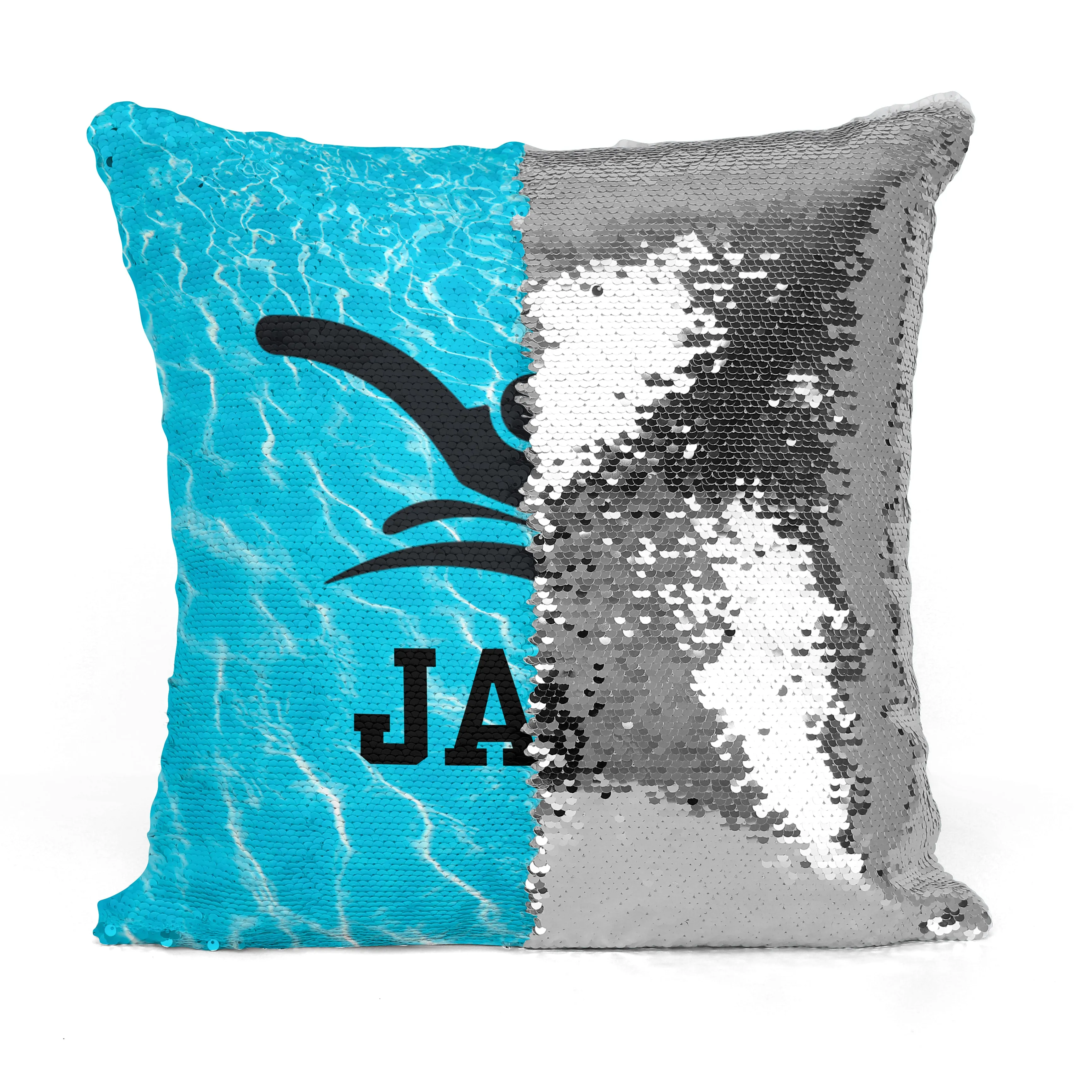 Custom Personalized SWIMMER BUTTERFLY Sequin Mermaid Flip Pillow