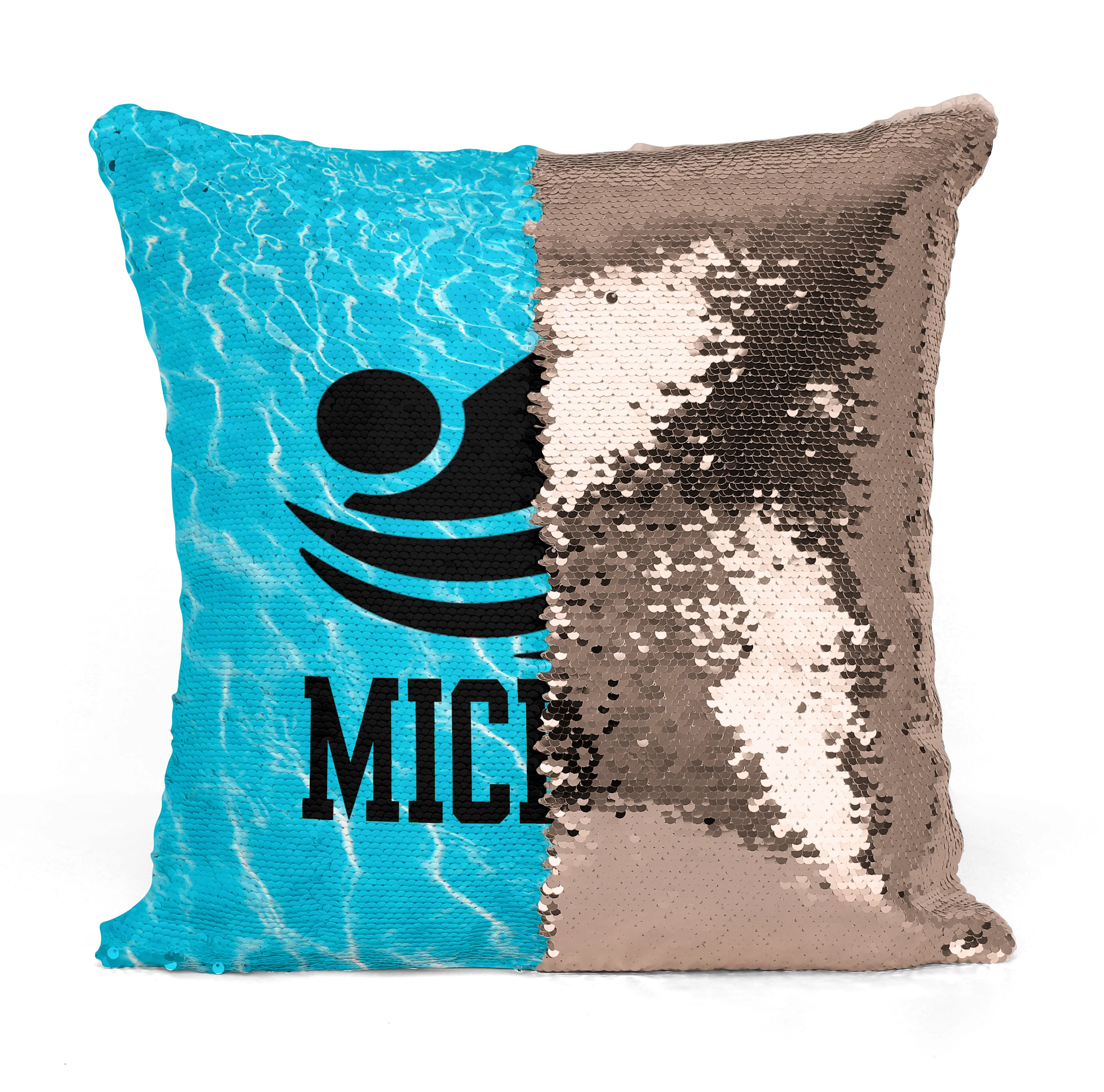 Custom Personalized SWIMMER FREESTYLE Sequin Mermaid Flip Pillow