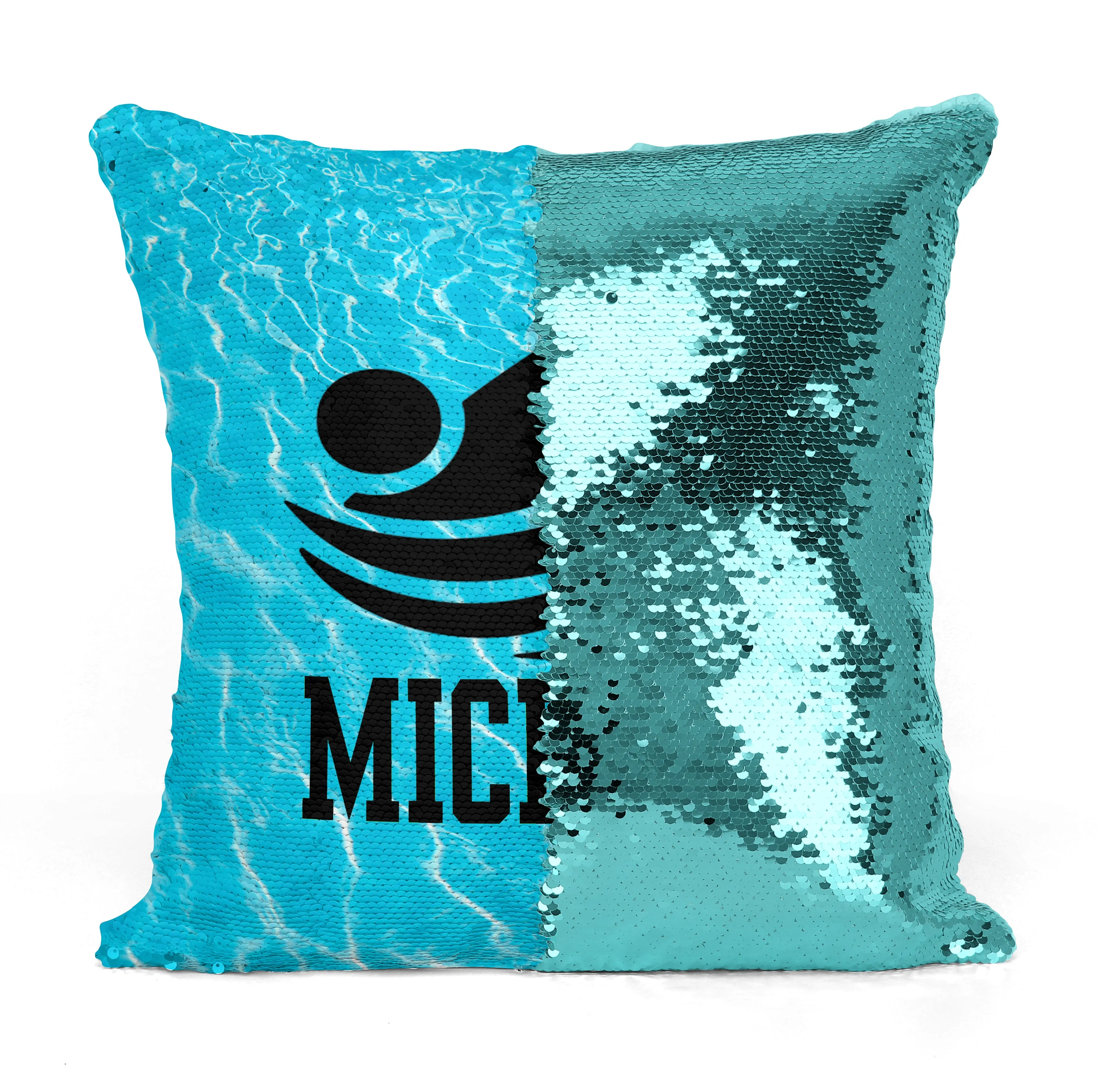 Custom Personalized SWIMMER FREESTYLE Sequin Mermaid Flip Pillow