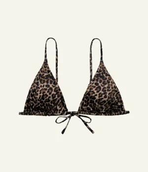 Leopard Triangle Bikini Top